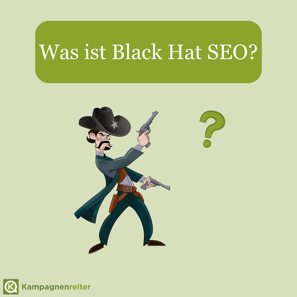 Schwarz gekleideter Revolverheld mit schwarzem Hut als Sinnbild für Black Hat SEO